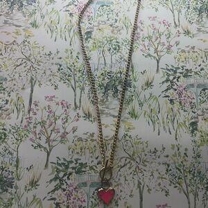 Francesca's Collections Gold Necklace with Pink Heart Pendant